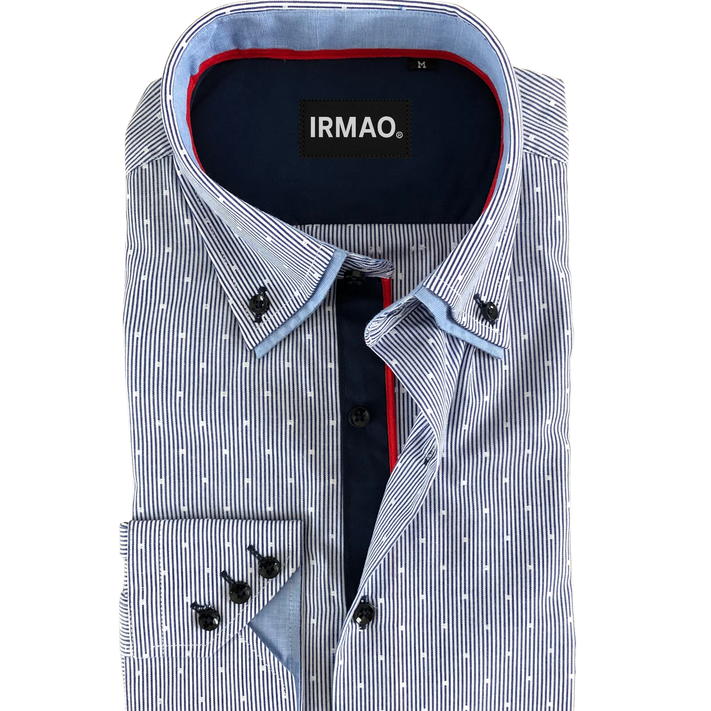 Chemise homme bleu double cols