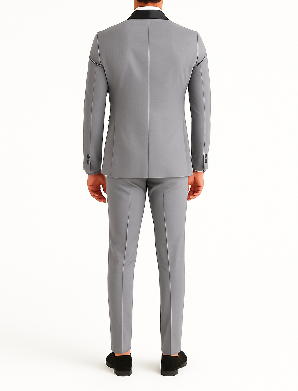 Costume homme gris col châle