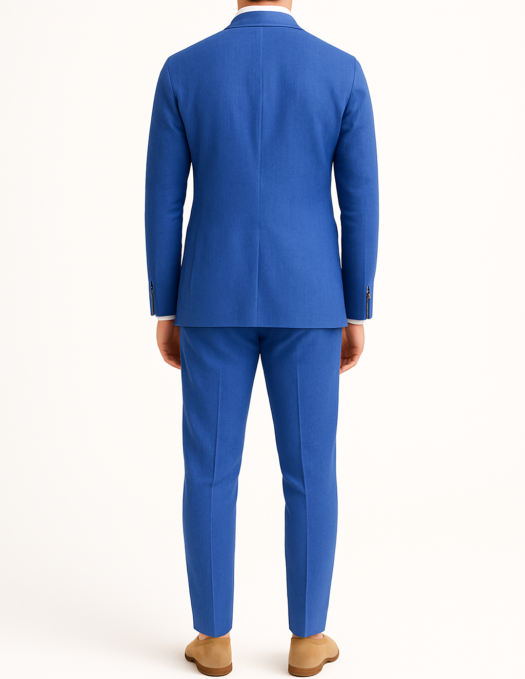 Costume homme effet lin bleu royal LINO