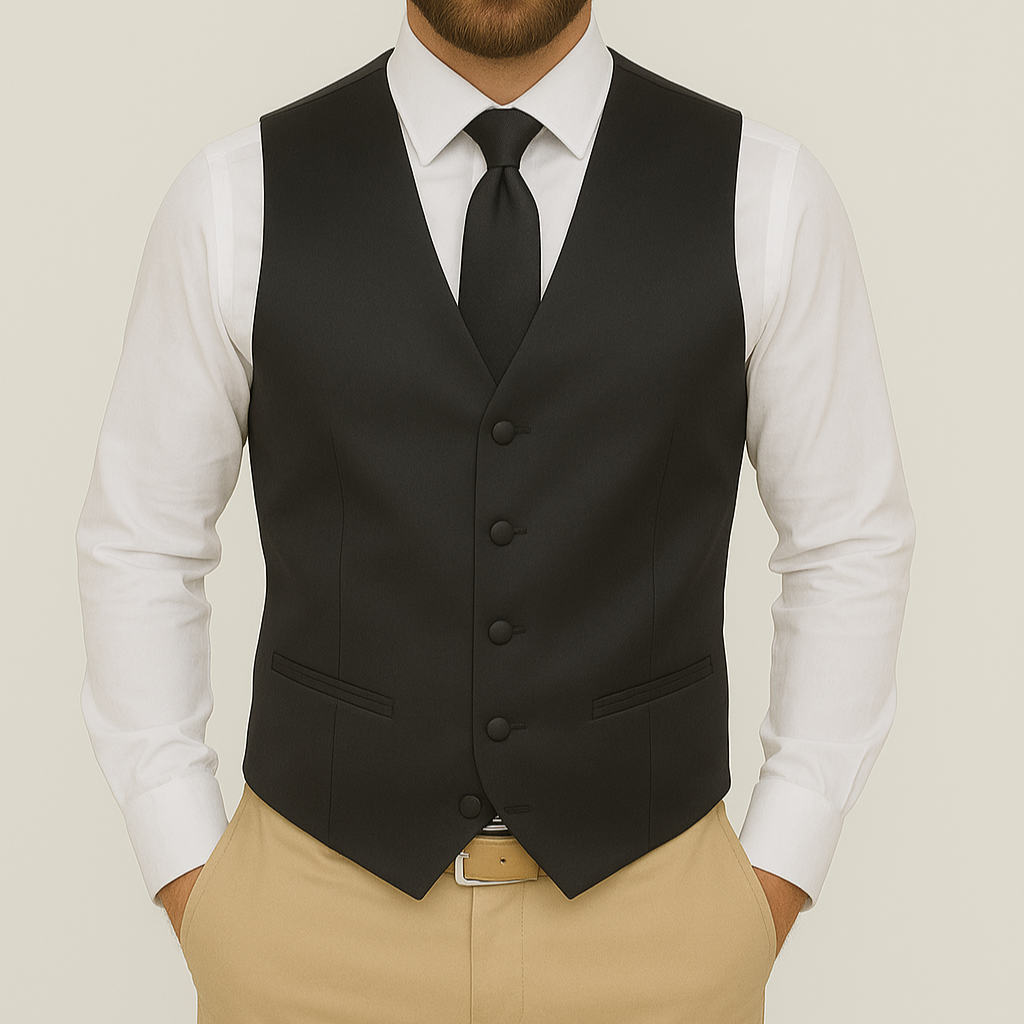 Gilet boléro satin noir