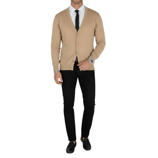 Cardigan homme beige