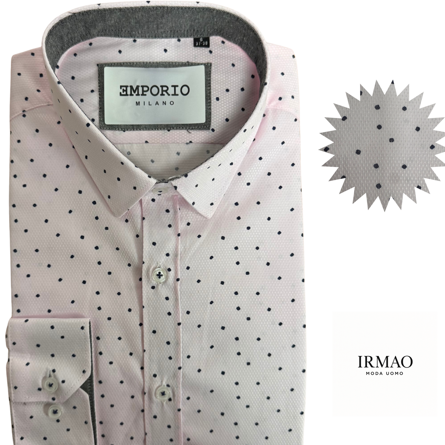 Chemise homme rose à points Bianca