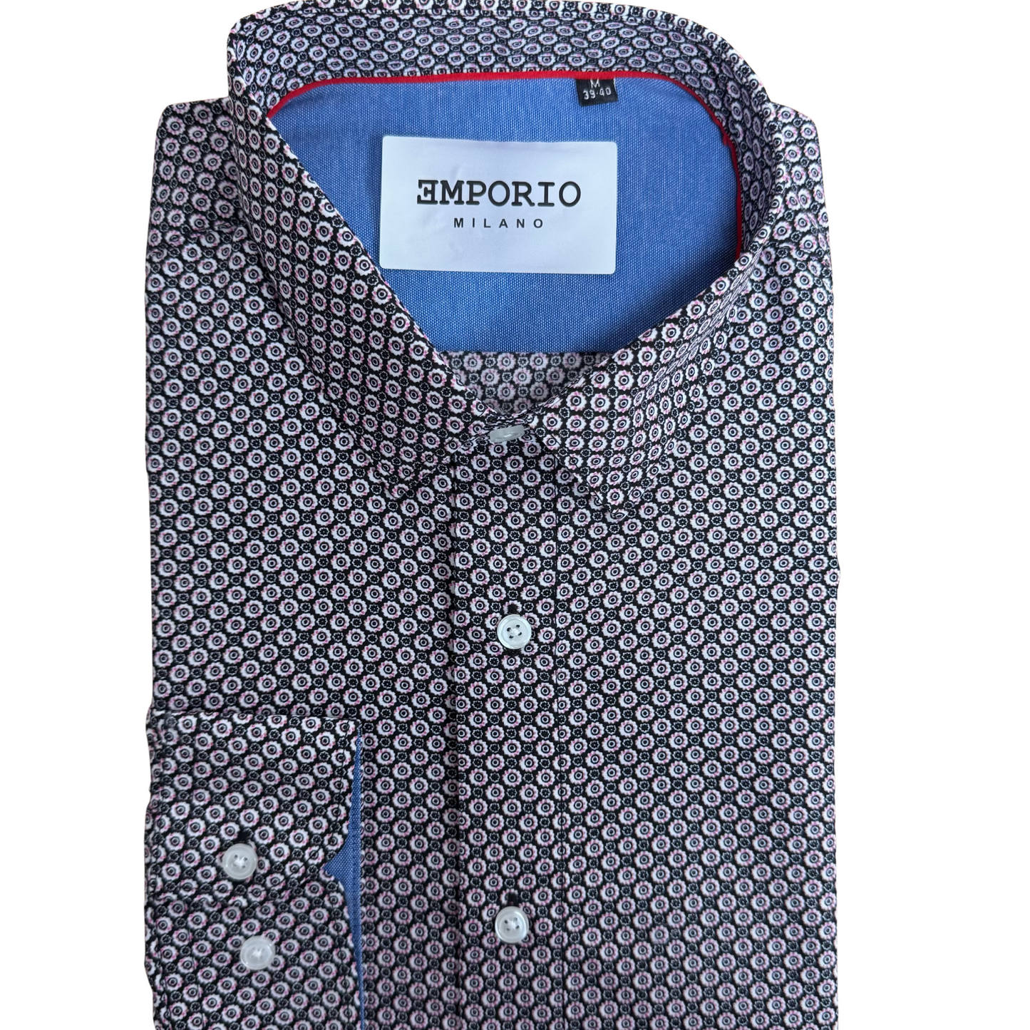 Chemise homme noir motifs Enrico