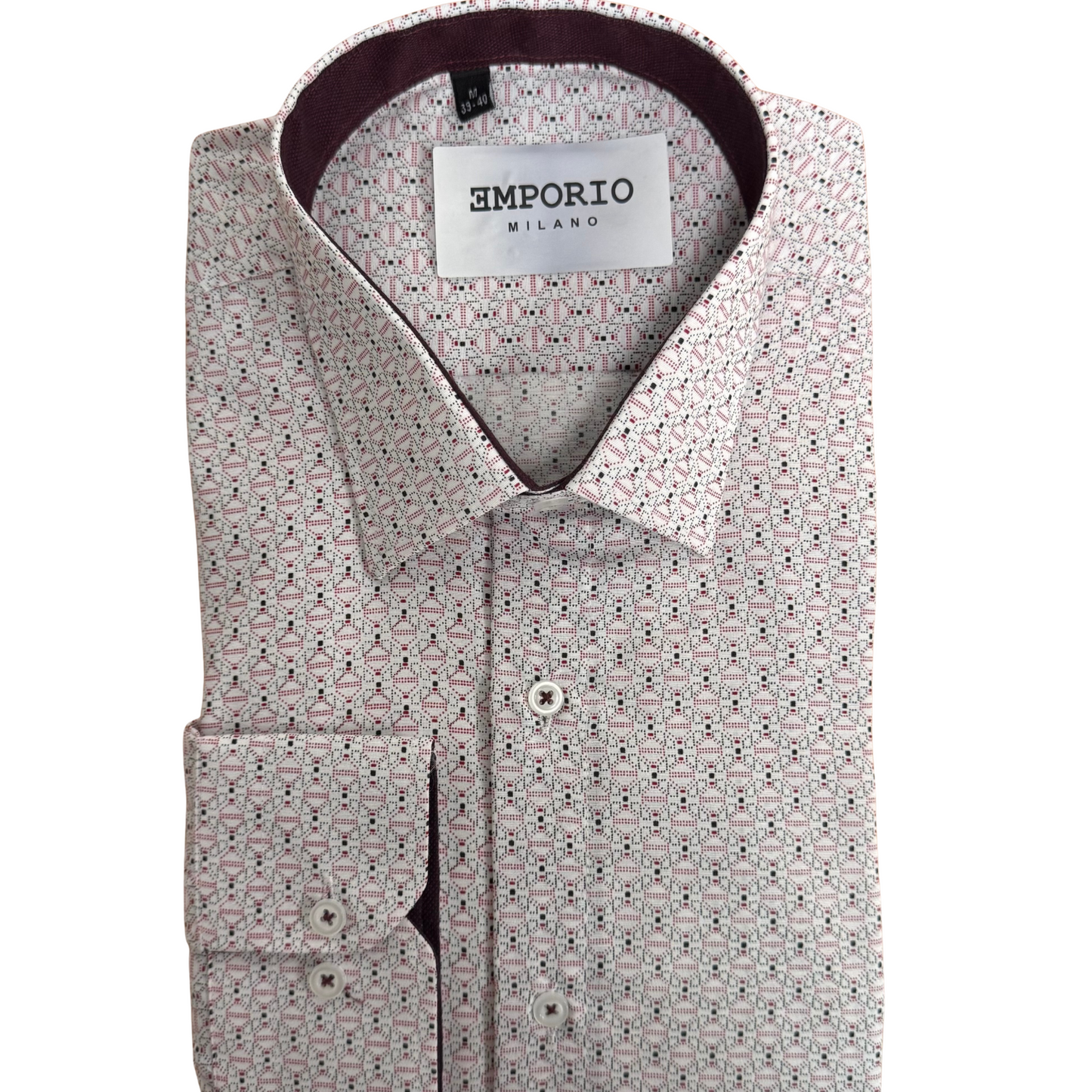 Chemise homme blanche motifs Enrico