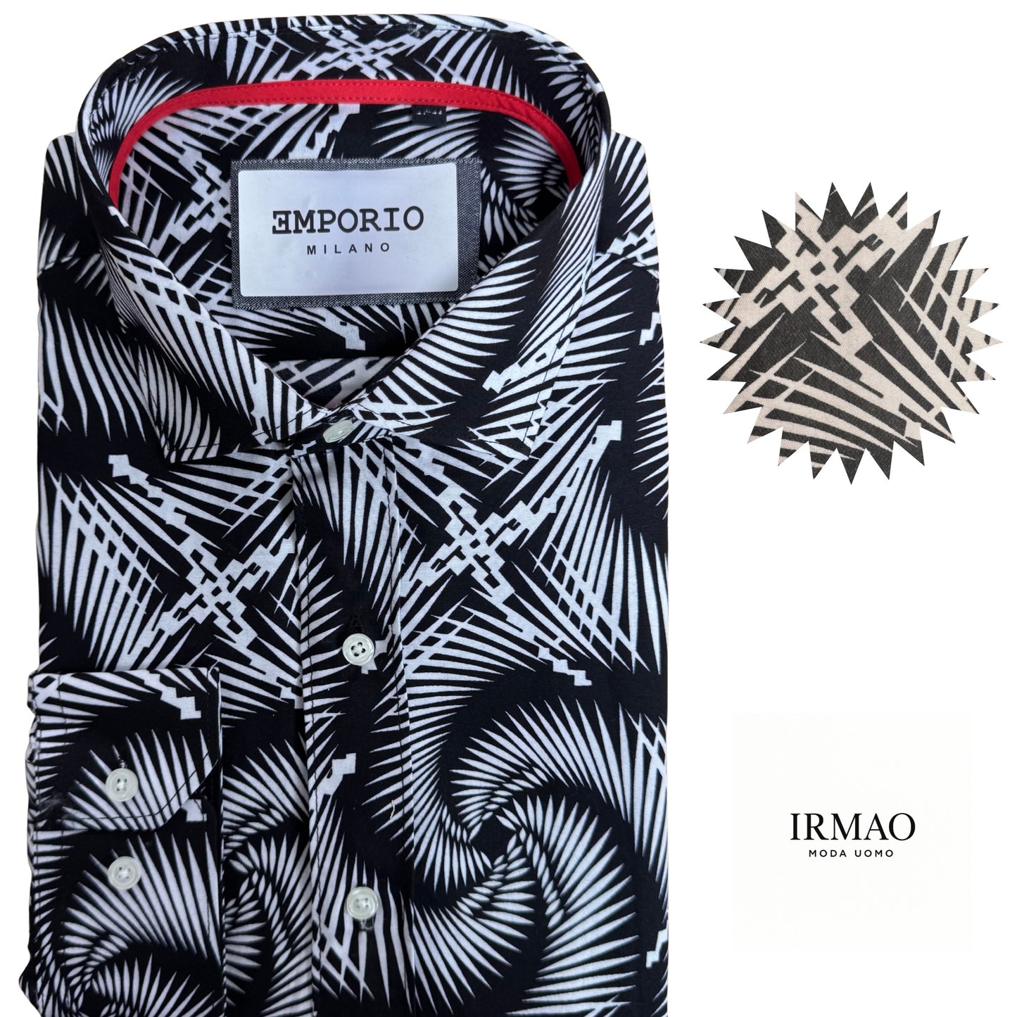 Chemise homme noir à motifs Sara