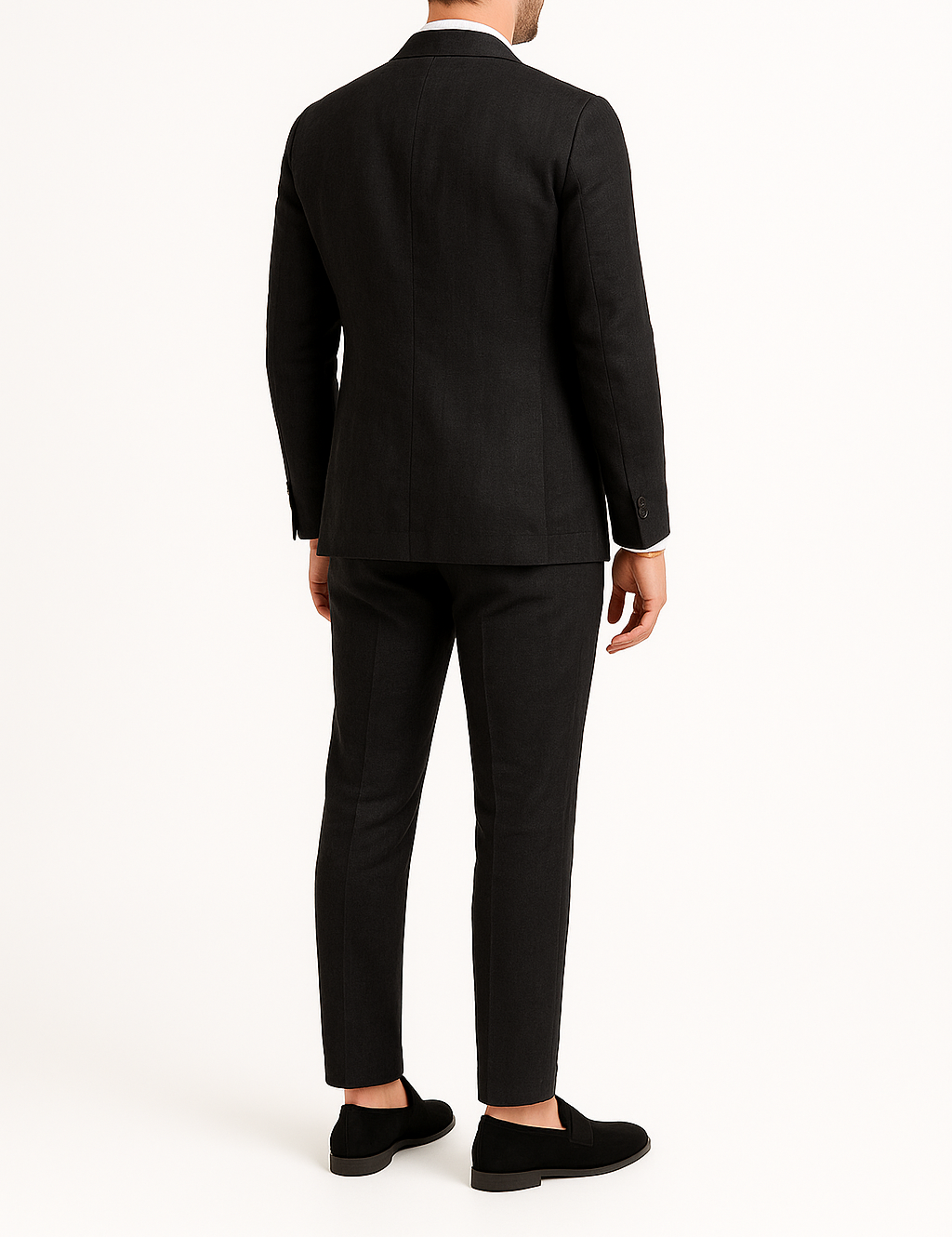 Costume homme effet lin noir LINO