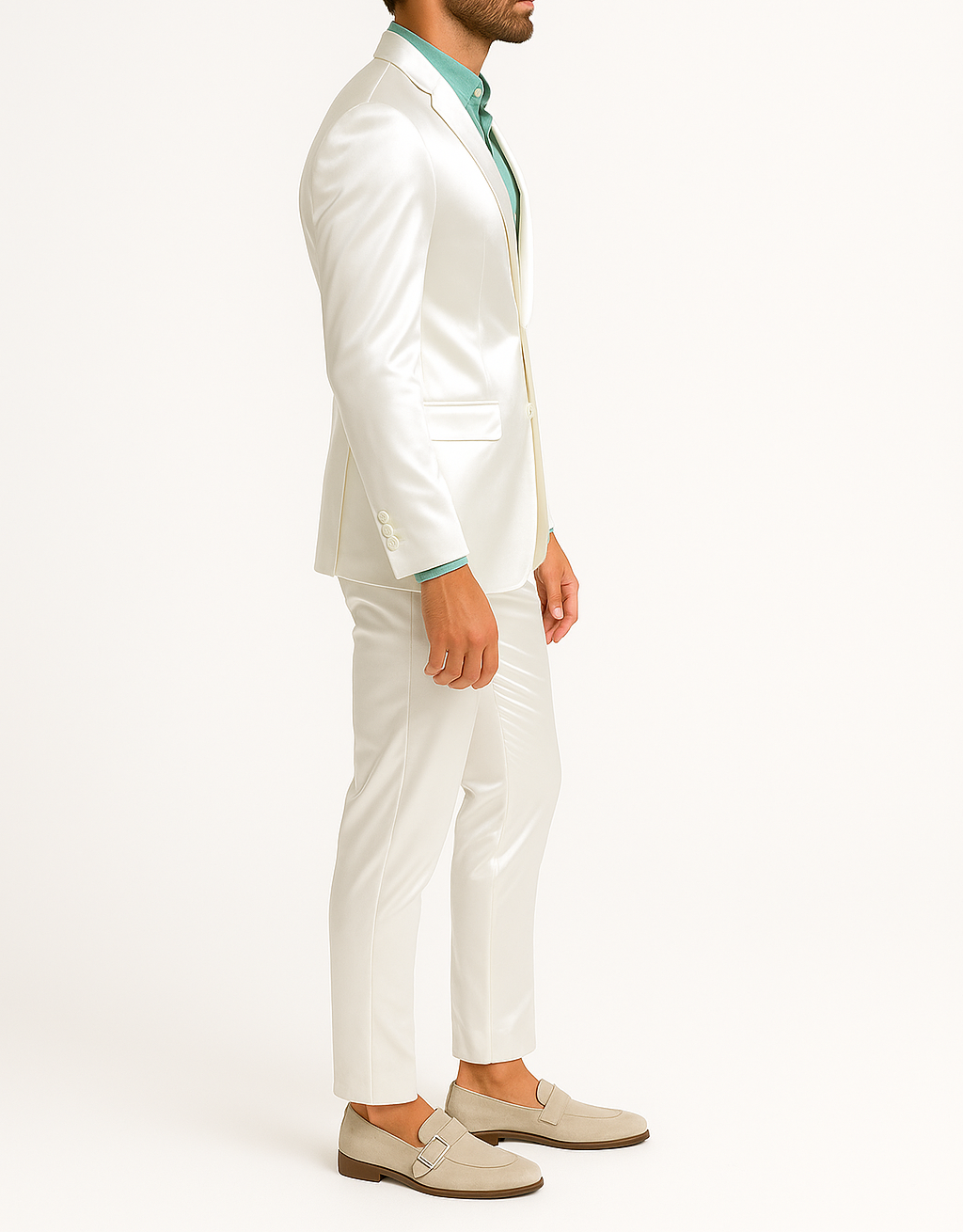 Costume homme Blanc satiné