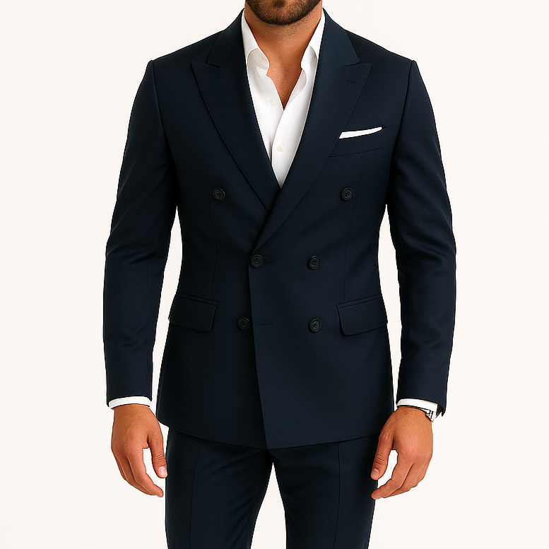 Costume homme bleu marine croisé