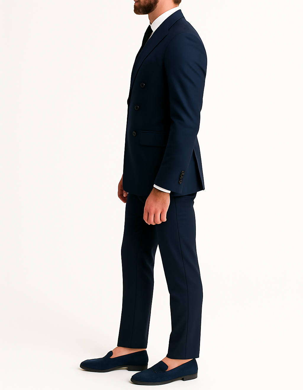 Costume homme bleu marine croisé