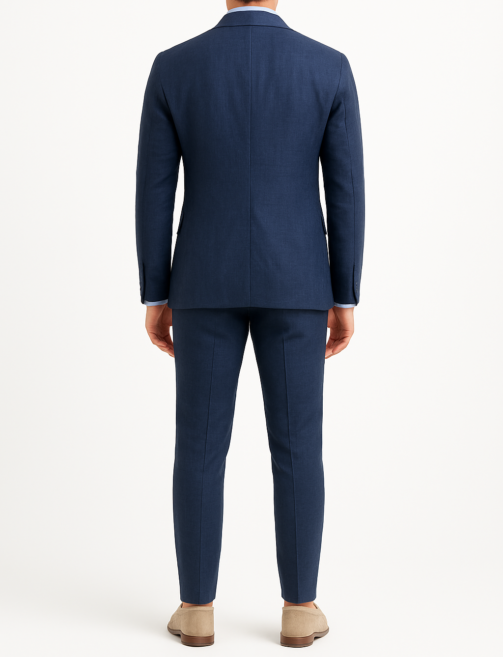 Costume homme effet lin bleu LINO