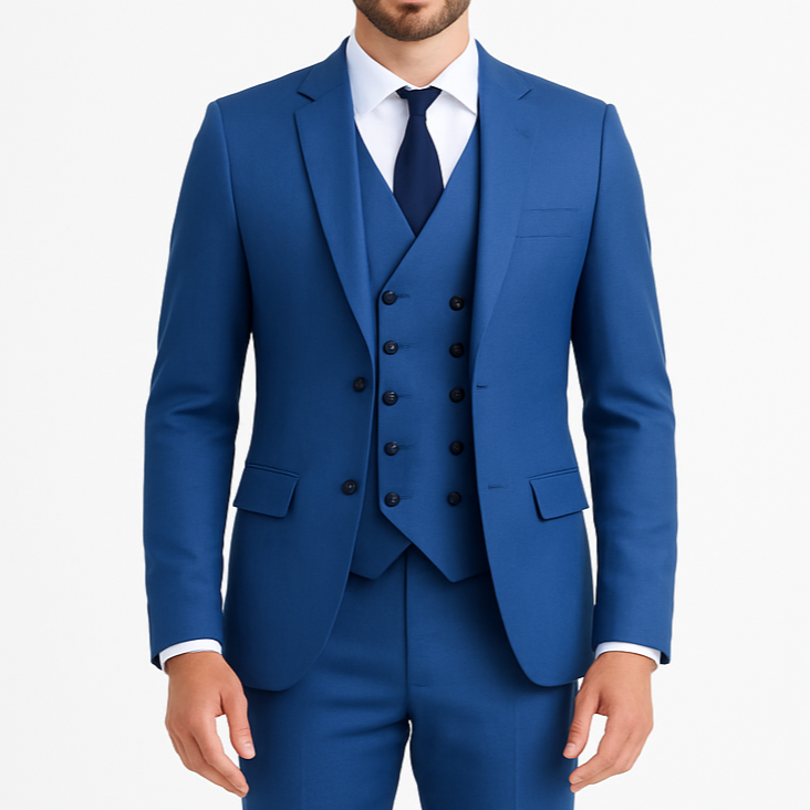 Costume homme bleu roi 3 pièces Pirlo