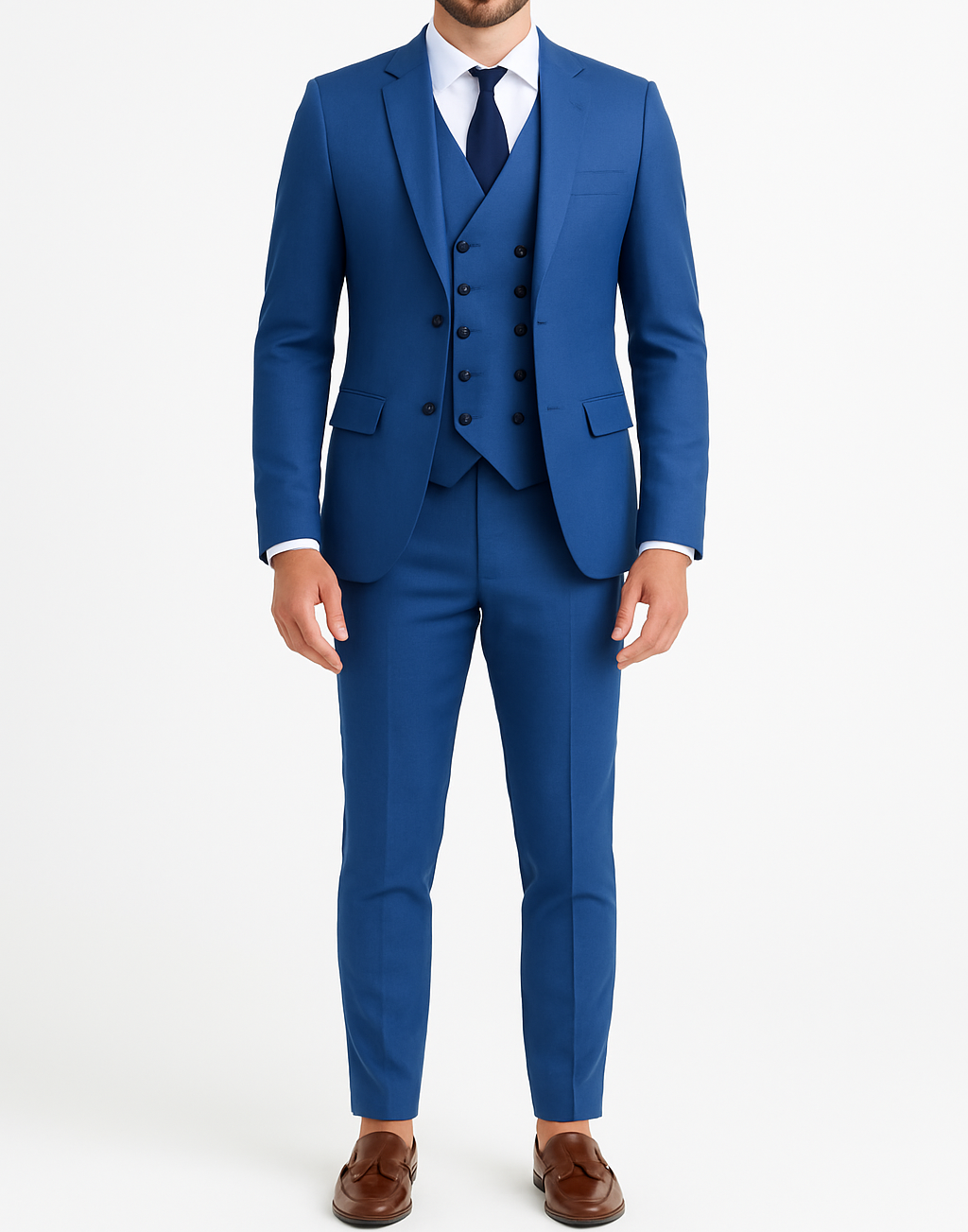 Costume homme bleu roi 3 pièces Pirlo