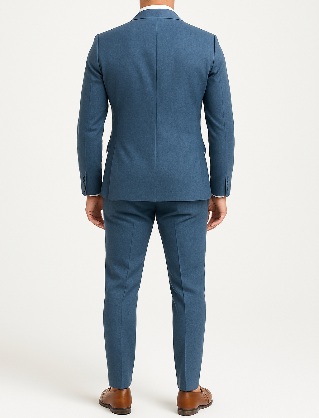 Costume homme bleu jeans croisé Mario