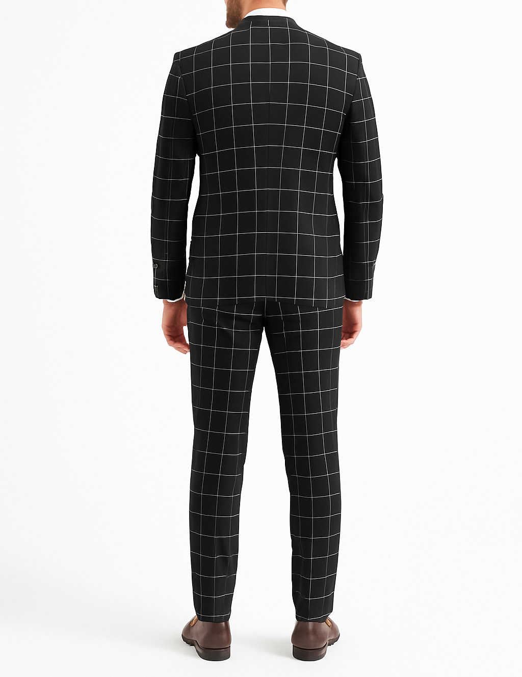 Costume homme noir à carreaux