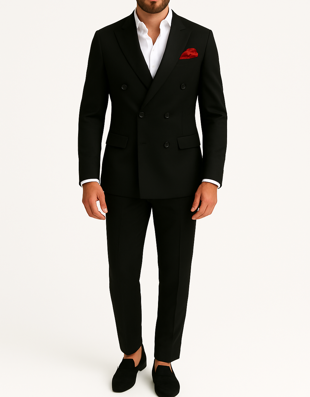 Costume homme noir croisé