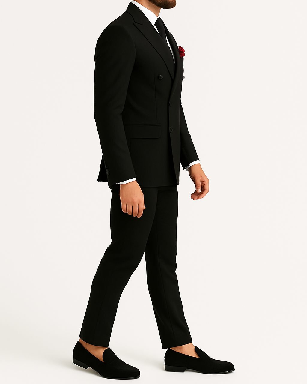 Costume homme noir croisé