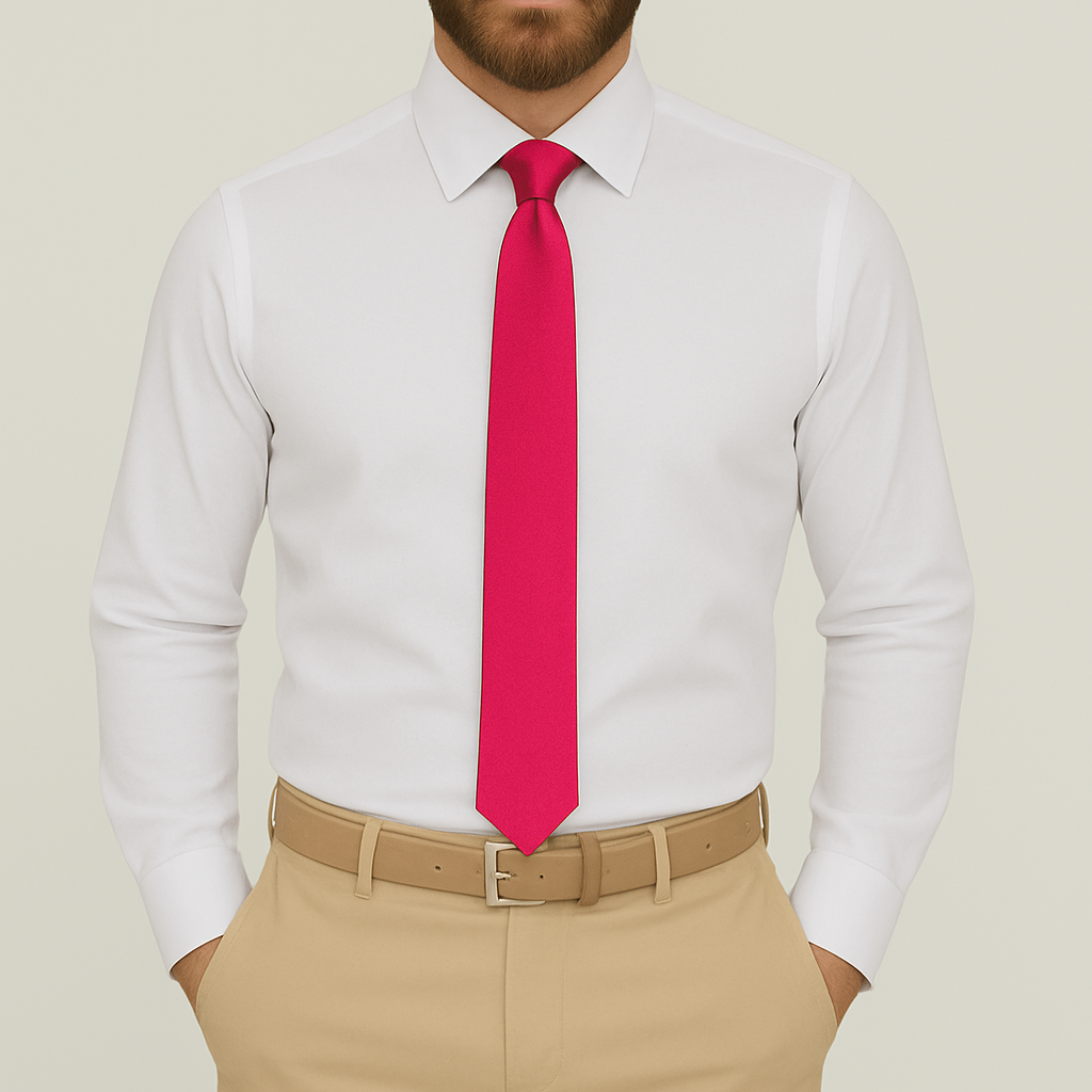Cravate slim fushia