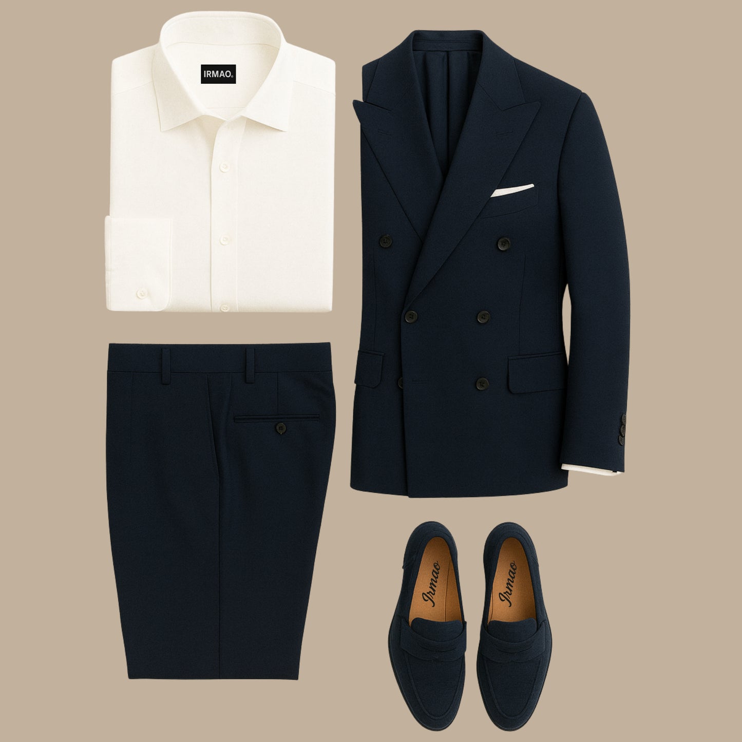 Costume homme bleu marine croisé