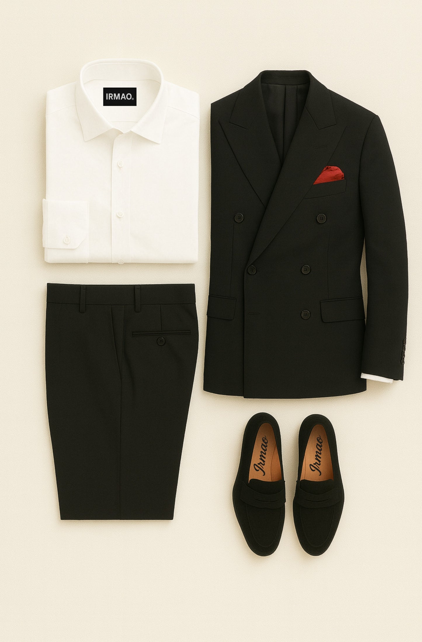 Costume homme noir croisé