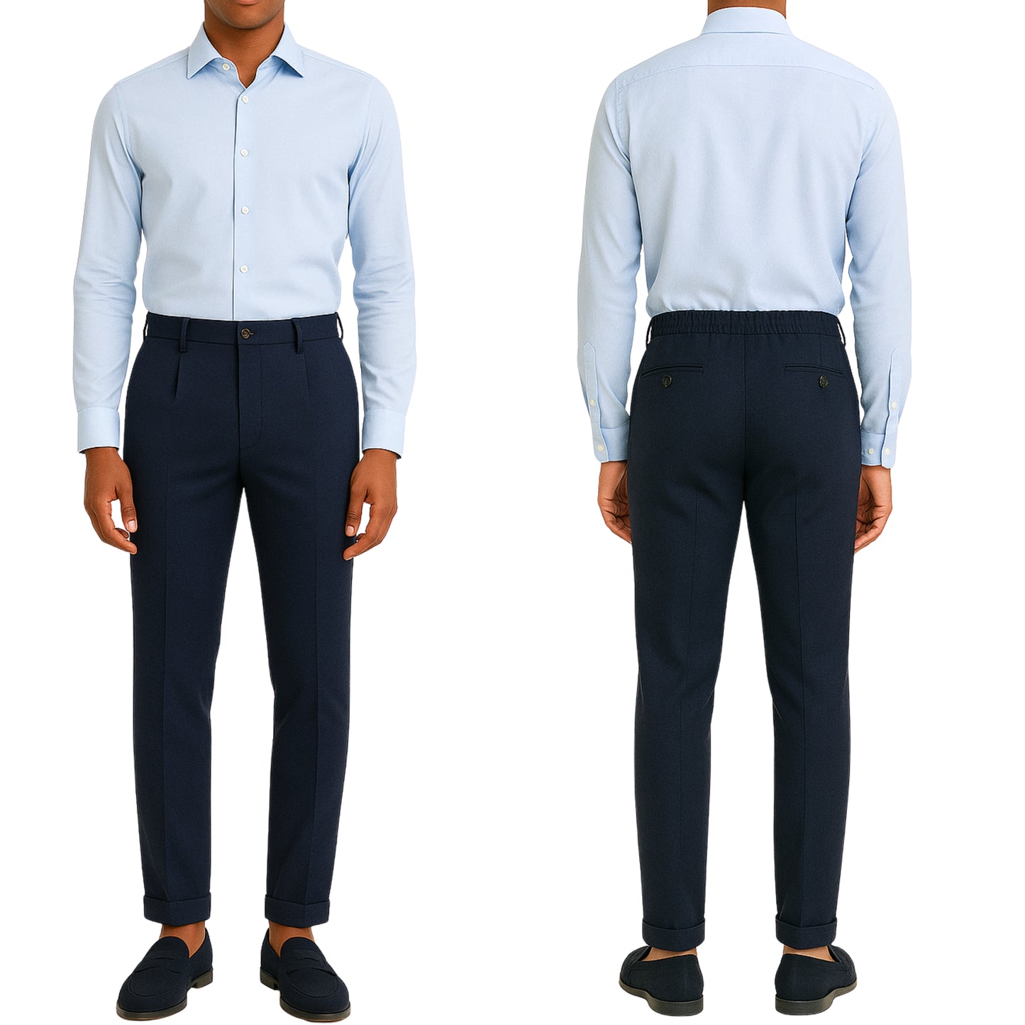 Pantalon bleu marine italien Napoli