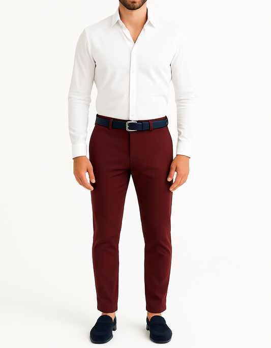 Pantalon chino bordeaux