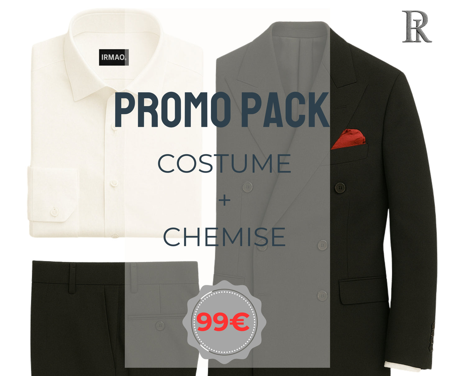 Smoking noir + chemise blanche