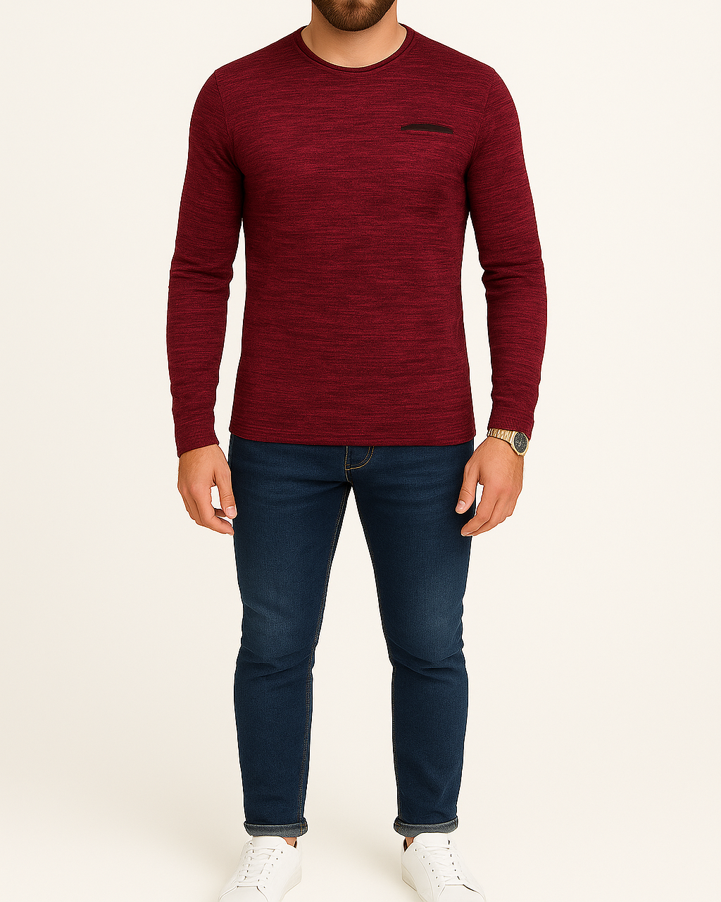 Pull homme bleu LEO
