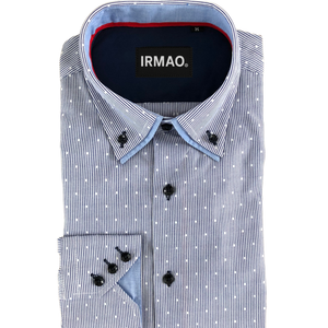 Chemise homme bleu double cols
