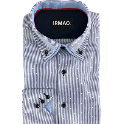 Chemise homme bleu double cols