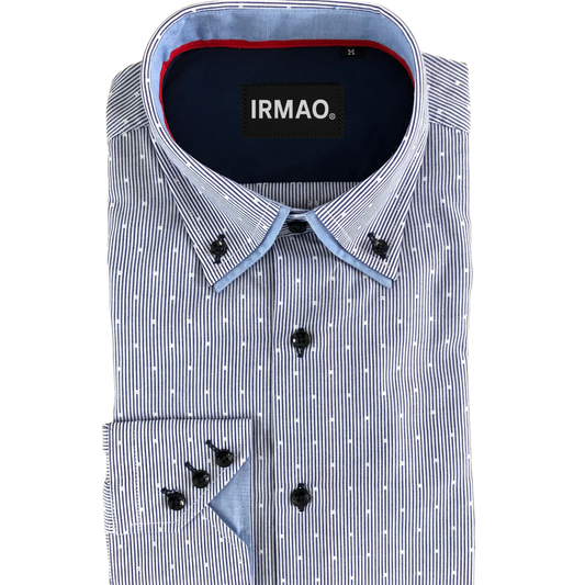 Chemise homme bleu double cols