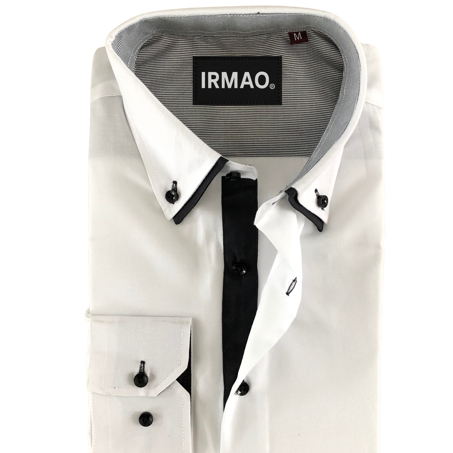 Chemise homme blanche et noire double cols