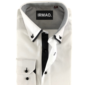 Chemise homme blanche et noire double cols