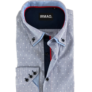 Chemise homme bleu double cols