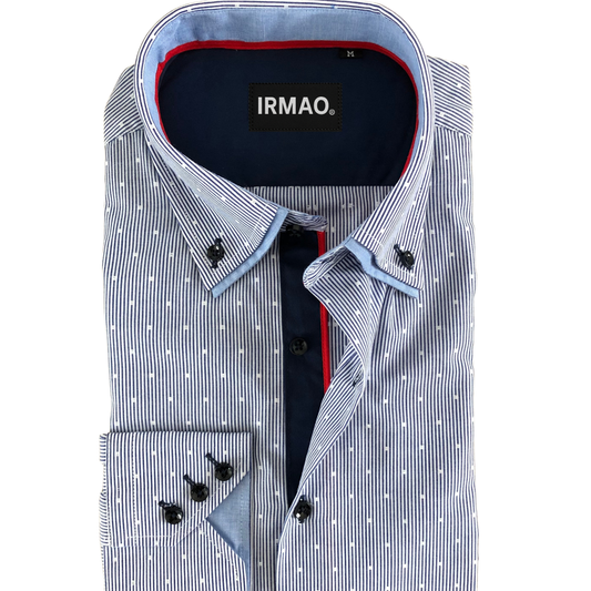 Chemise homme bleu double cols