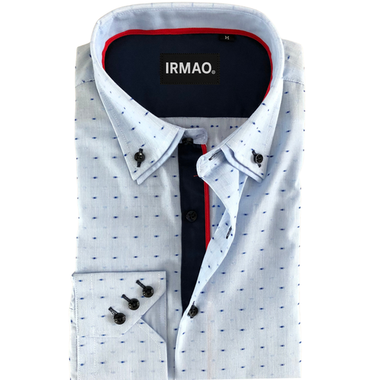 Chemise homme bleu ciel double cols
