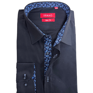 Chemise homme noire Irmao Flower