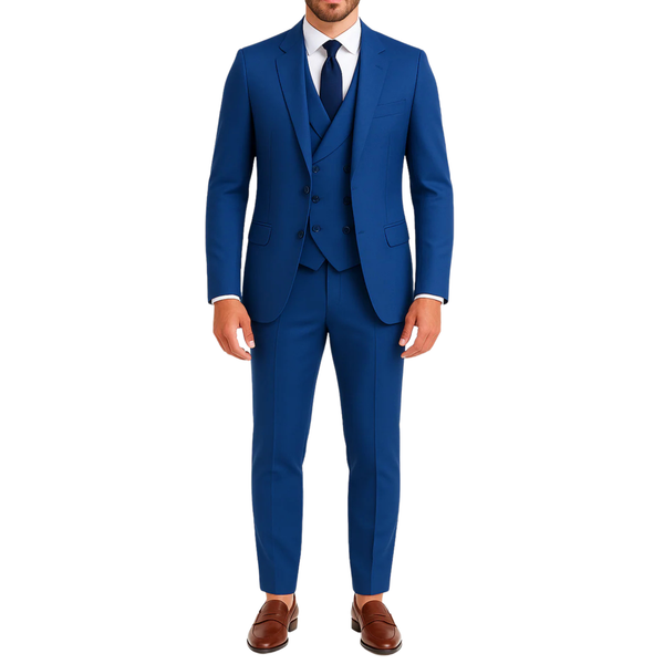 Costume homme bleu roi 3 pièces Pirla