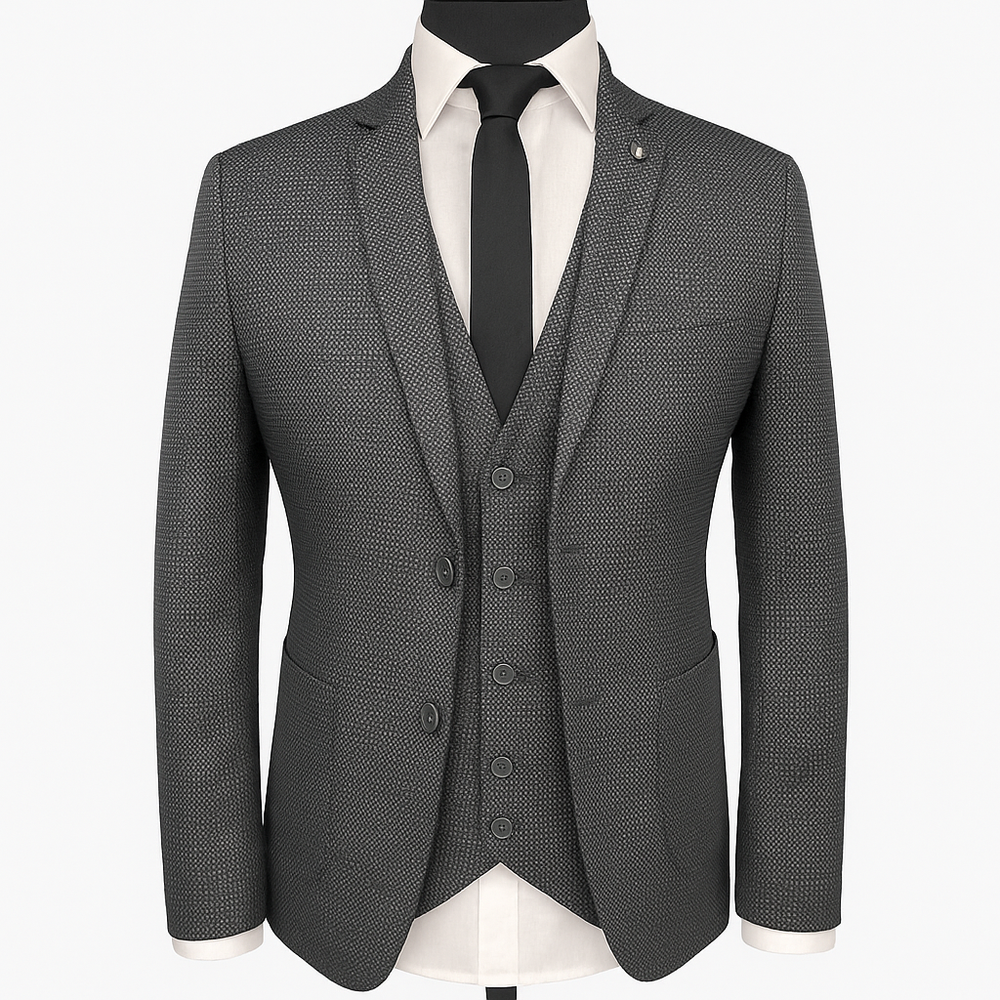 Blazer homme noir à motifs (veste seule)