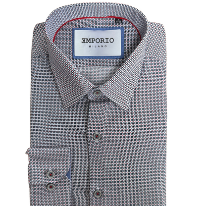 Chemise homme blanche motifs Elena II