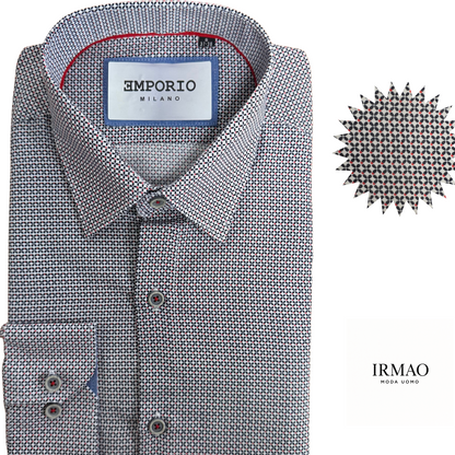 Chemise homme blanche motifs Elena II