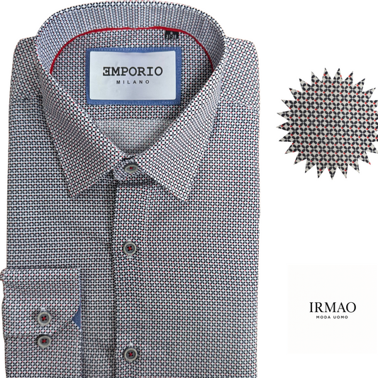 Chemise homme blanche motifs Elena II