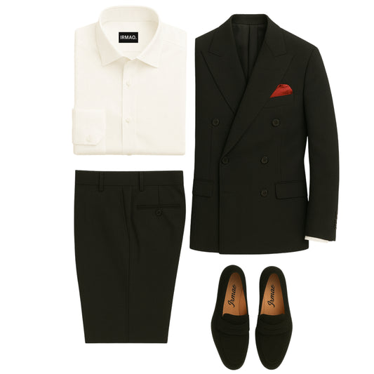 Smoking noir + chemise blanche