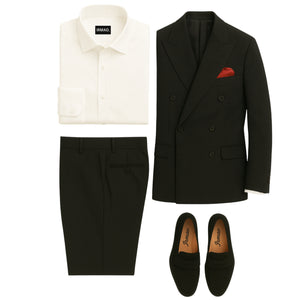 Costume homme noir croisé Mario