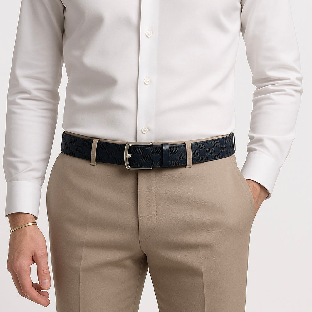 Ceinture en cuir bleu Napo