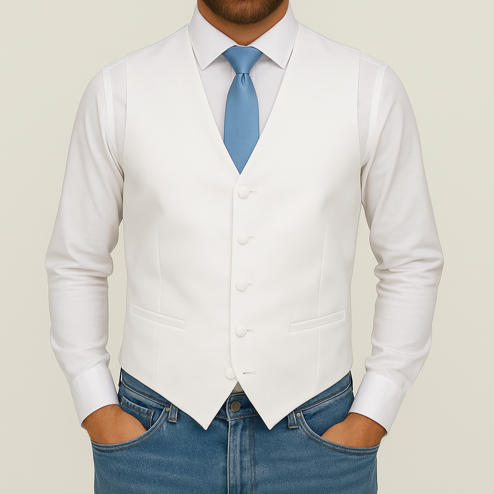 Gilet boléro satin blanc