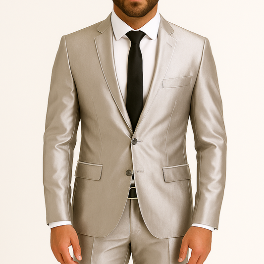 Costume homme gris brillant