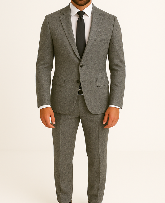 Costume homme gris effet chiné