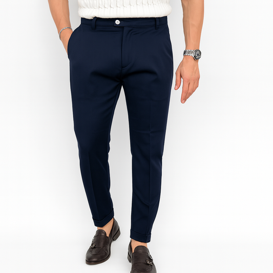 Pantalon en lin bleu