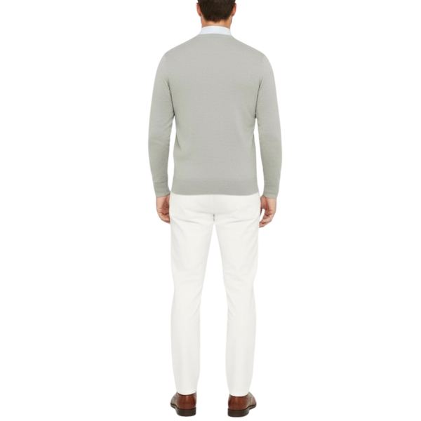 Pull homme col V gris