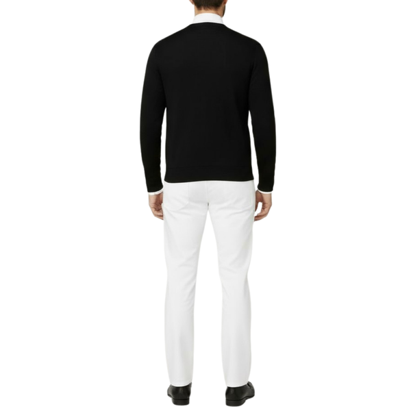 Pull homme col V noir